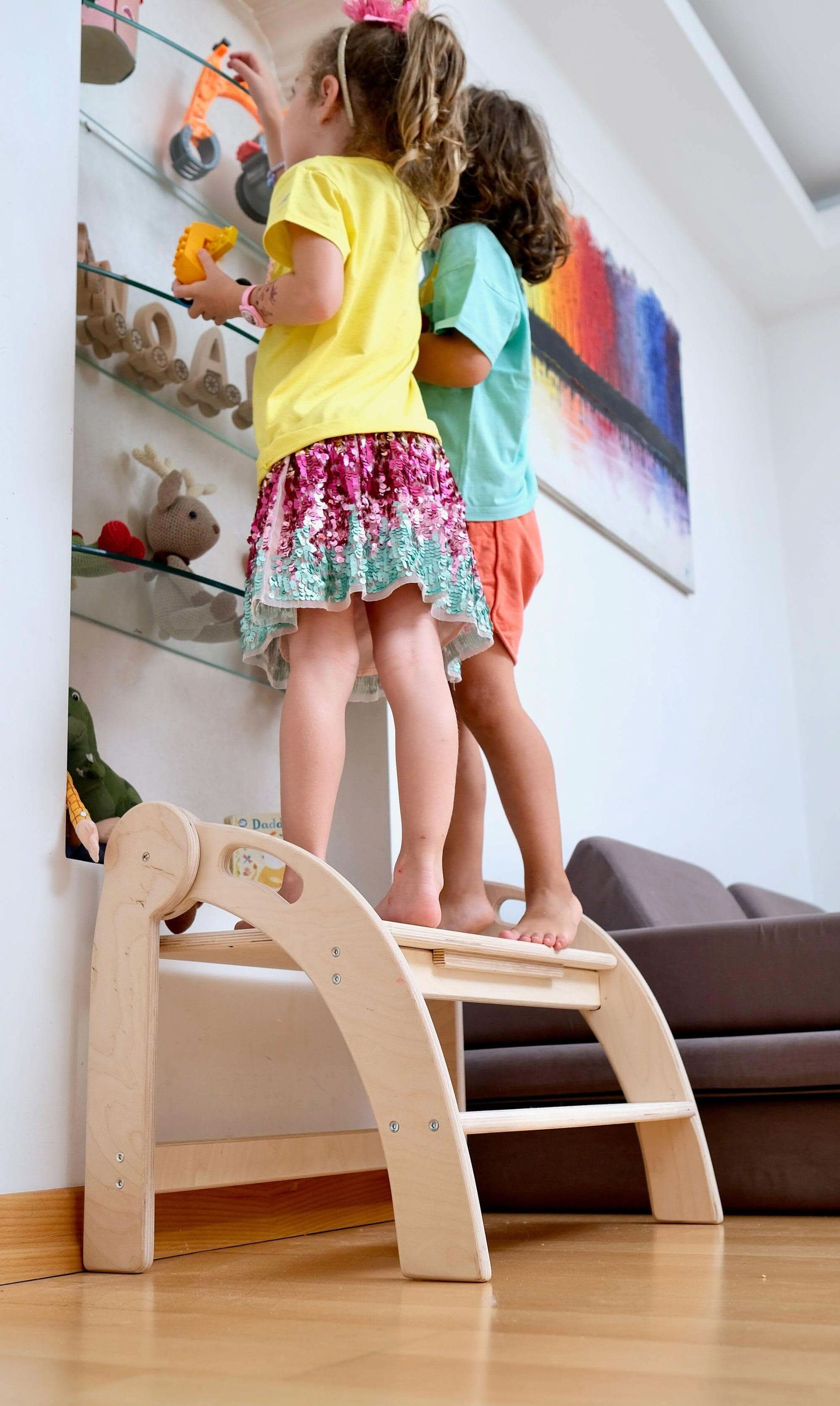 Twins Montessori Kitchen Stool - Wooden Step Stool for Kids-2