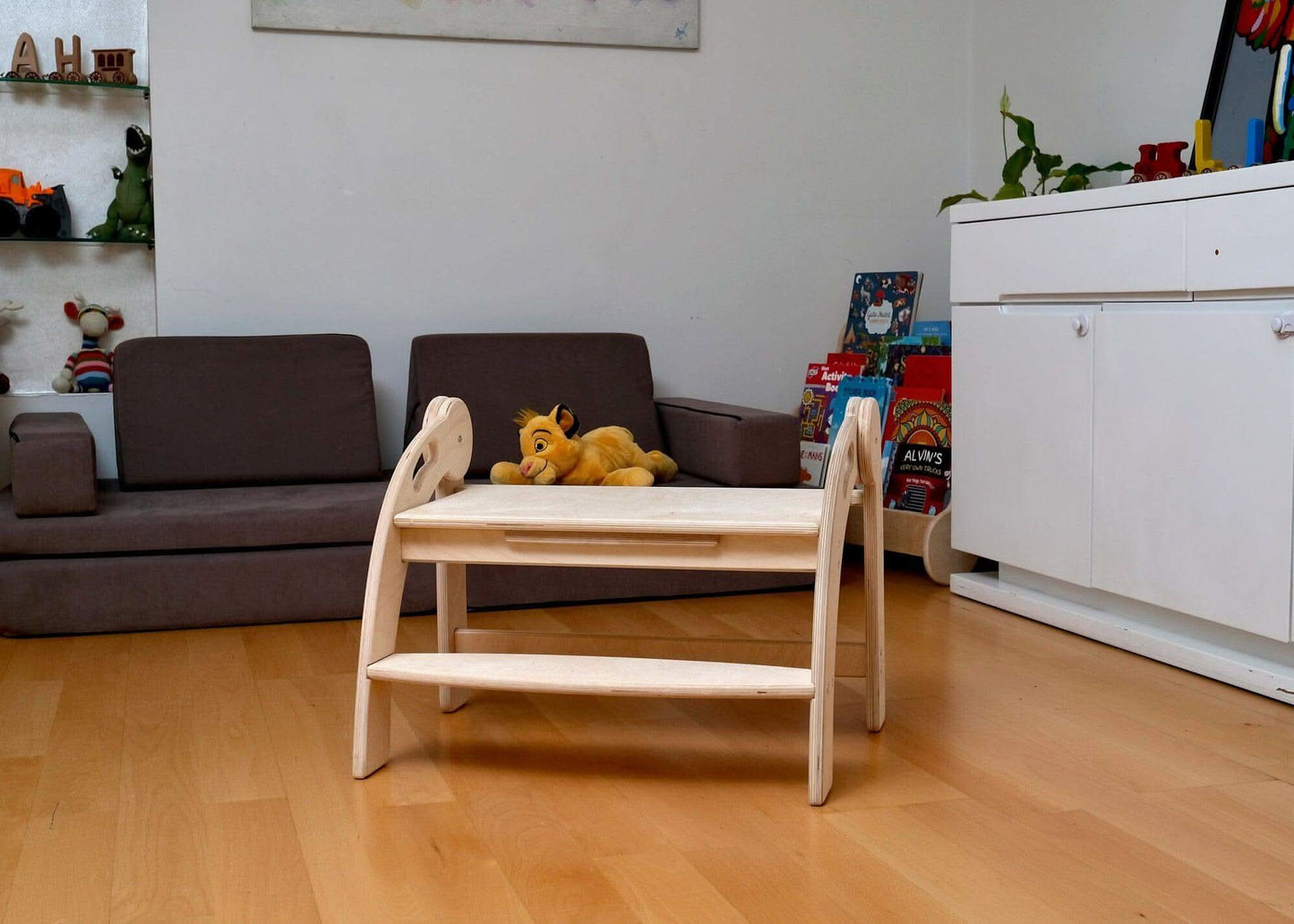 Twins Montessori Kitchen Stool - Wooden Step Stool for Kids-4